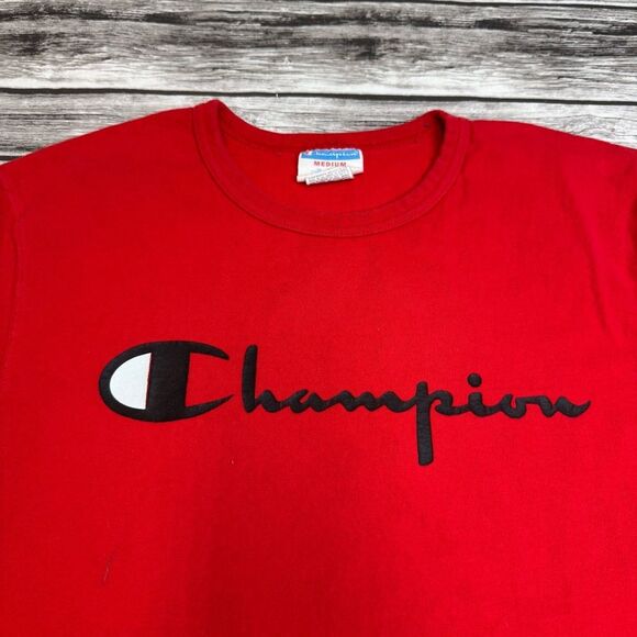 Lot of 2 Champion Men's Short Sleeve T Tee Shirts Blue Red M Med Medium Crewneck - Picture 13 of 15